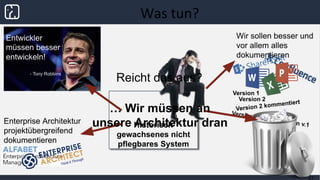 Was tun?
Reicht das aus?
… Wir müssen an
unsere Architektur dran
21
 