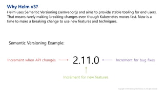 2.11.0
Semantic Versioning Example:
Increment for new features
Increment for bug fixesIncrement when API changes
 