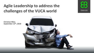 September 12th, 2018
Christian Mies
Agile Leadership to address the
challenges of the VUCA world
 