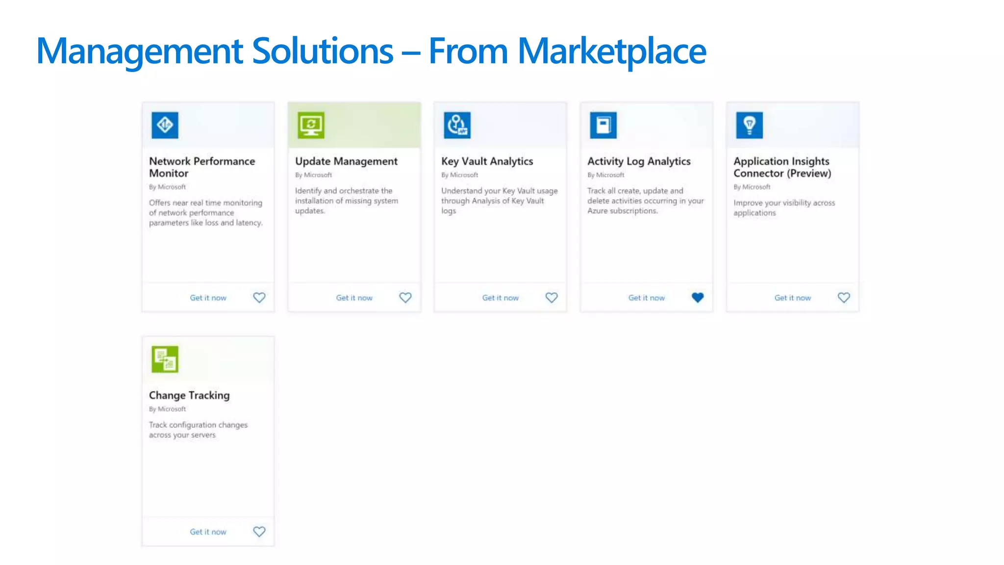 Management Solutions – From Marketplace
 