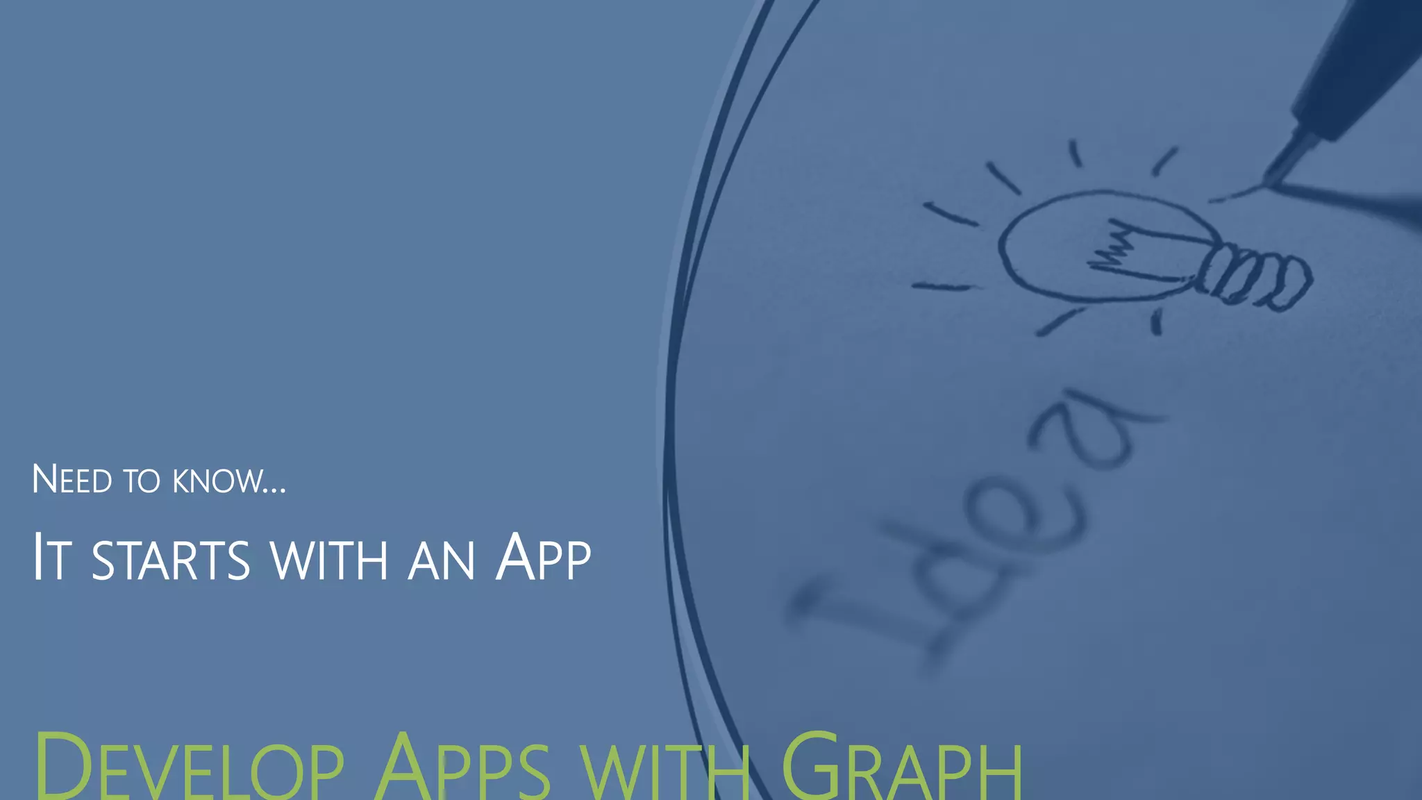 IT STARTS WITH AN APP
DEVELOP APPS WITH GRAPH
NEED TO KNOW…
 