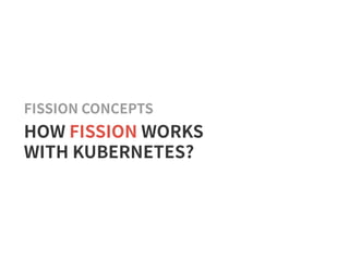 FISSION CONCEPTS
HOW FISSION WORKS
WITH KUBERNETES?
 