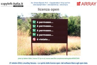 Lo spirito delle licenze open: dal software libero agli open data (LinuxDay 2018)