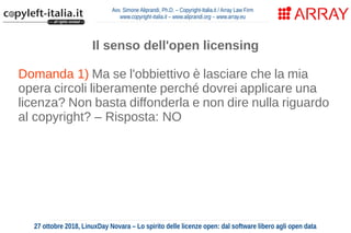 Lo spirito delle licenze open: dal software libero agli open data (LinuxDay 2018)