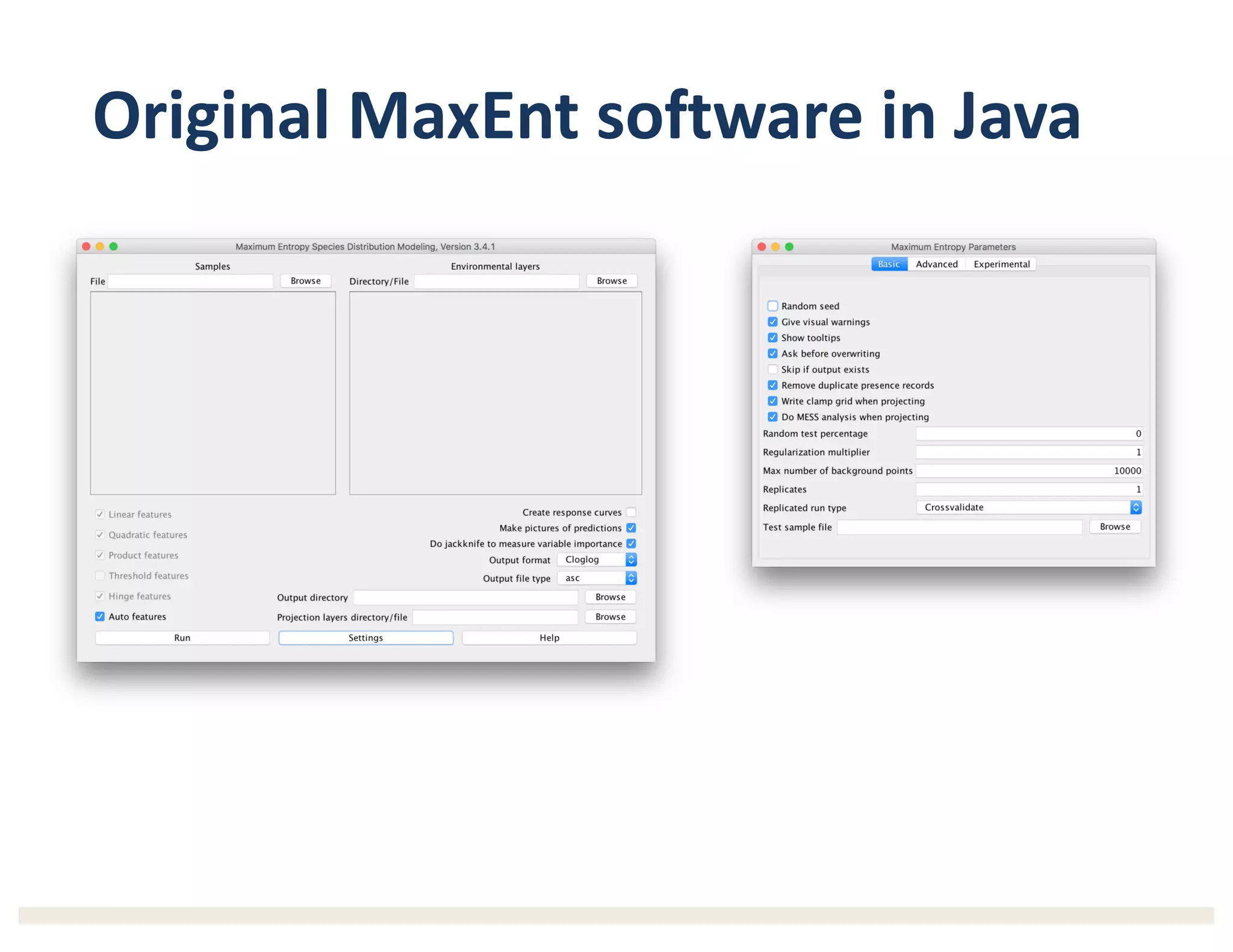 Original	MaxEnt software	in	Java
 