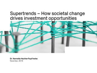 Supertrends – How societal change
drives investment opportunities
Dr. Nannette Hechler-Fayd’herbe
November, 2018
 