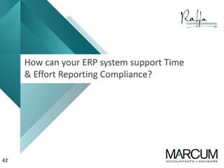 42
How can your ERP system support Time
& Effort Reporting Compliance?
 