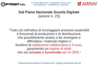 Copyright e diritto d'autore nella rete (Bolzano, nov. 2018)