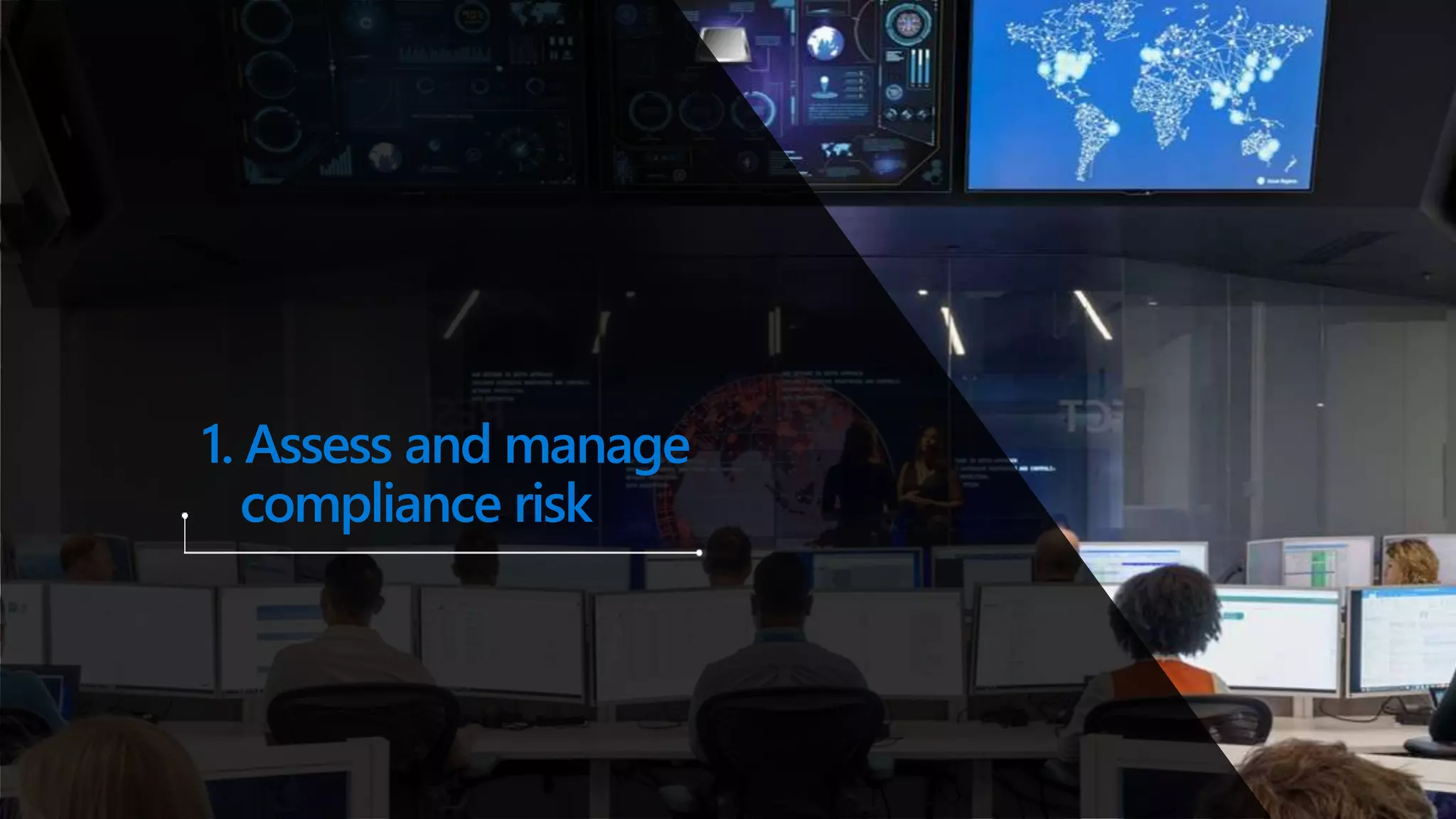 1. Assess and manage
compliance risk
 