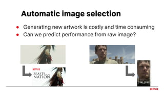 Artwork selection orchestration
● Neighboring image selection influences result
Row A
(microphones)
Example: Stand-up come...