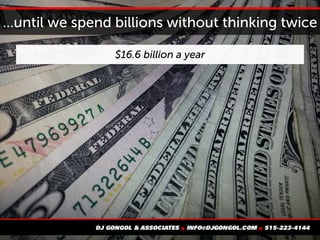...until we spend billions without thinking twice
$16.6 billion a year
 