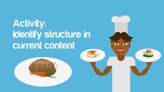 Activity:
Identify structure in
current content
 