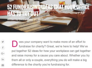 52 FUNDRAISING IDEAS THAT YOUR OFFICE HAS TO TRY OUT