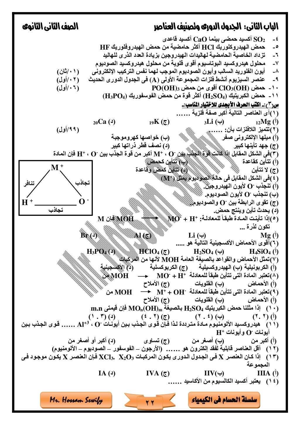 الباب الثانى الجدول الدورى2018