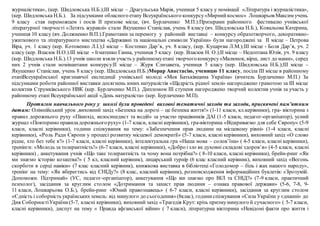 журналістика», (кер. Шидловська Н.Б.);ІІІ місце – Драгульська Марія, учениця 5 класу у номінації «Література і журналістика»,
(кер. Шидловська Н.Б.). За підсумками обласного етапу Всеукраїнського конкурсу«Мирнийкосмос» Лошкарьов Максим учень
9 класу став переможцем і посів ІІ призове місце, (вч. Бурлаченко М.П.).Призерами районного фестивалю учнівської
літературної творчості «Летять журавлі» стали Якушенко Станіслав, учень 8 класу (вч. Шидловська Н.Б.), Ковальова Катерина,
учениця 10 класу (вч. Должненко В.П.).Грамотами за перемогу у районній виставці – конкурсу образотворчого, декоративно-
ужиткового та літературного мистецтва «Державні та національні символи України» були нагороджені за ІІ місце – Петрова
Віра, уч. 1 класу (кер. Котовенко Л.І.);І місце – Костенко Дар’я, уч. 8 класу, (кер. Куцарєва Л.М.);ІІІ місце - Боля Дар’я, уч. 2
класу (кер. Власюк Н.О.).ІІІ місце - Ігнатенко Ганна, учениця 5 класу (кер. Власюк Н. О.);ІІ місце – Недоптана Юлія, уч. 9 класу
(кер. Шидловська Н.Б.).13 учнів школи взяли участь у районномуетапі творчогоконкурсу«Малюнок, вірш, лист до мами», серед
них 2 учнів стали номінантами конкурсу:ІІ місце – Журя Єлизавета, учениця 5 класу (кер. Шидловська Н.Б.);ІІІ місце –
Якушенко Станіслав, учень 8 класу (кер. Шидловська Н.Б.)Морар Анастасію, ученицю 11 класу, посіла ІІІ місце в районному
етапіВсеукраїнської краєзнавчої експедиції учнівської молоді «Моя Батьківщина Україна» (вчитель Бурлаченко М.П.) За
підсумками роботи районної виставки досягнень юних натуралістів «Щедрість рідної землі» нагороджено грамотою за ІІІ місце
колектив Струмківського НВК (кер. Бурлаченко М.П.). Дипломом ІІІ ступеня нагороджено творчий колектив учнів за участь у
районному етапі Всеукраїнської акції «День натураліста» (кер. Бурлаченко М.П).
Протягом навчального року у школі були проведені виховні тематичні заходи та заходи, присвячені пам’ятним
датам: Олімпійський урок ,виховний захід «Безпека на дорозі – це безпека життя!» (1-11 класи, кл.керівники), гра- вікторина з
правил дорожнього руху «Пішохід, велосипедист та водій» за участю працівників ДАІ (1-5 класи, педагог-організатор), усний
журнал «Повторимо правиладорожньогоруху» (1-7 класи, класні керівники), гра-вікторина «Відкриваємо для себе Європу» (5-9
класи, класні керівники), години спілкування на тему: «Забезпечення прав людини на місцевому рівні» (1-4 класи, класні
керівники), «Роль Ради Європи у процесі розвитку місцевої демократії» (5-7 класи, класні керівники), виховний захід «О слово
рідне, хто без тебе я?» (1-7 класи, класні керівники), інтелектуальна гра «Наша мова – солов’їна» ( 4-5 класи, класні керівники),
тренінги: «Молодь за толерантність!» (6-7 класи, класні керівники), «Добро ізло як духовні складові здоров’я» (4-5 класи, класні
керівники) , анкетування учнів «Що таке толерантність та чому вона потрібна?» ( 8-10 класи, класні керівники), брейн-ринг «Як
ми знаємо історію козацтва?» ( 5 кл, класний керівник), лицарський турнір (6 клас класний керівник), виховний захід «Вогонь
скорботи в серці навіки» (7 клас класний керівник), книжкова виставка в бібліотеці «Голодомор – біль і жах нашого народу»,
тренінг на тему: «Як вберегтись від СНІДу?» (8 клас, класний керівник), розповсюдження інформаційних буклетів: «Зрозумій.
Допоможи. Підтримай» (УС, педагог-організатор), анкетування «Що ми знаємо про ВІЛ та СНІД?» (7-9 класи, практичний
психолог), засідання за круглим столом «Дотримання та захист прав людини – ознака правової держави» (5-6, 7-8, 9-
11 класи, Лошкарьова О.Б.), брейн-ринг «Юний правознавець» ( 6-7 класи, класні керівники), засідання за круглим столом
«Єдність і соборність українськихземель: від минулого до сьогодення»(8клас), годиниспілкування «Сила України у єднанні» до
Дня СоборностіУкраїни(5-7, класні керівники), виховний захід «Трагедія Крут: крізь призмуминулого й сучасного» ( 5-7 класи,
класні керівники), диспут на тему « Правда афганської війни» ( 7 класи), літературна вікторина «Невідомі факти про життя і
 