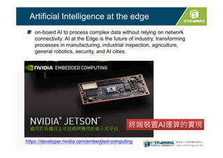 Artificial Intelligence at the edge
on-board AI to process complex data without relying on network
connectivity. AI at the...