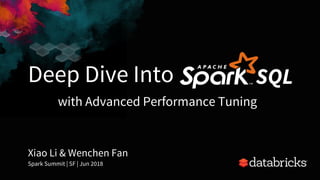 Deep Dive Into
Xiao Li & Wenchen Fan
Spark Summit | SF | Jun 2018
1
SQL
with Advanced Performance Tuning
 