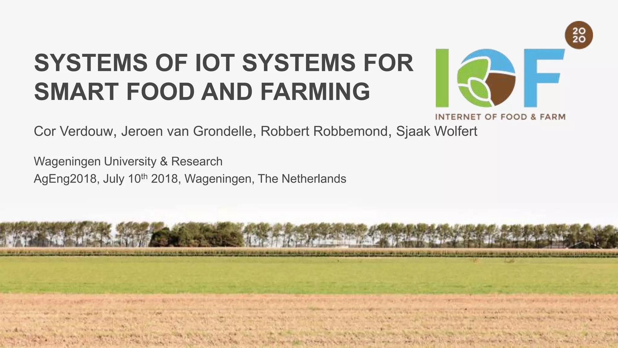 Systems of IoT Systems for Smart Food and Farming | PPTX