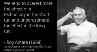 © 2013 Adobe Systems Incorporated. All Rights Reserved. Adobe Confidential.
15
We tend to overestimate
the effect of a
technology in the short
run and underestimate
the effect in the long
run.
- Roy Amara (1968)
Co-founder of the Institute for the Future
RAND Corporation Spinoff
 