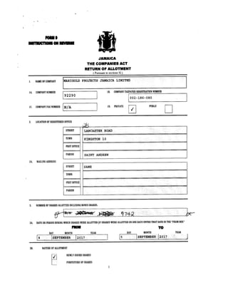 Marigold Share Purchase by Clifford Starke