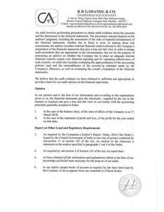 2018.03.31 Eros Television Directors Report