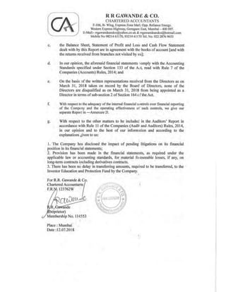 2018.03.31 Eros Television Directors Report