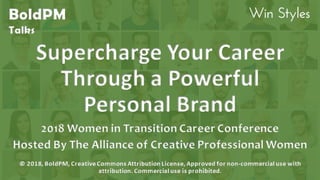 BoldPM Talks: Supercharge Your Career Through a Powerful Personal Brand - ACPW WITCC 2018