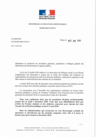 2018 224 --lettre_ministres_os_elections professionnelles fonction publique_2018