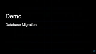 Demo
Database Migration
30
 