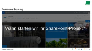|
Zusammenfassung
11.04.2018 SharePoint is back! 33
Wann starten wir Ihr SharePoint-Projekt?
 