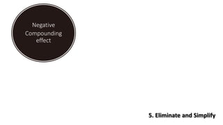 5. Eliminate and Simplify
Negative
Compounding
effect
 