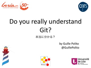 Do	you	really	understand	
Git?
本当に分かる？
by	Guille	Polito	
@GuillePolito
 