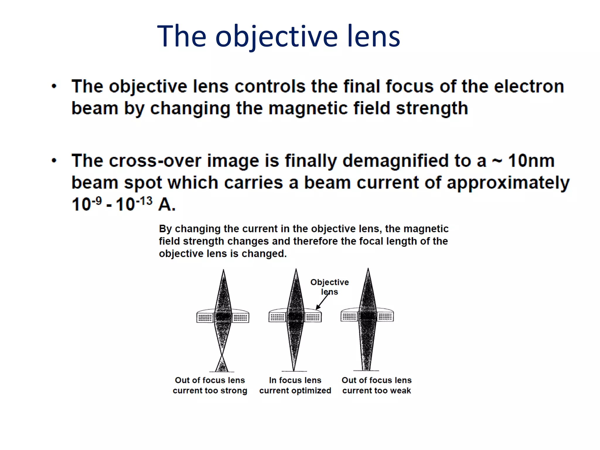 The objective lens
 