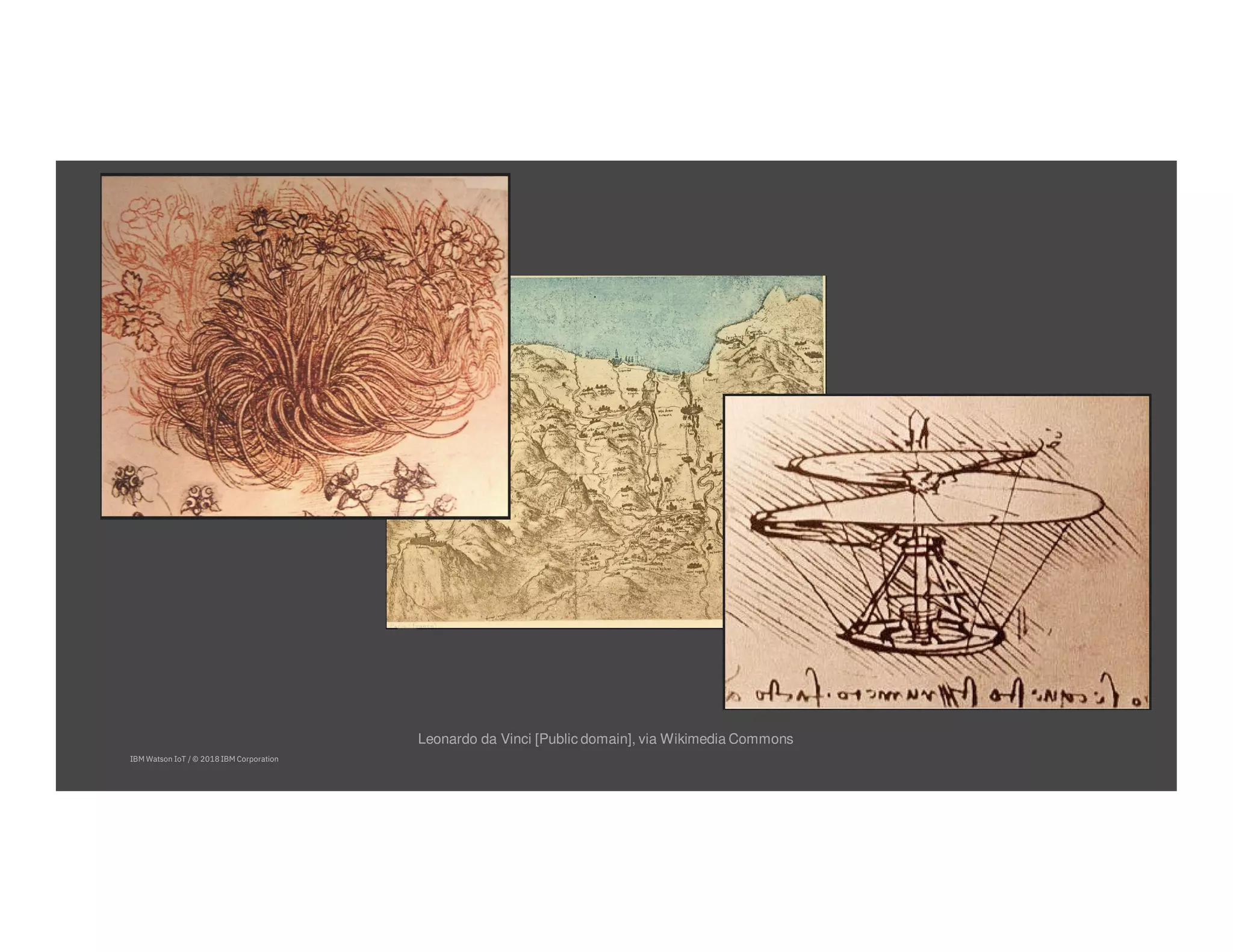 IBM Watson IoT / © 2018 IBM Corporation
Leonardo da Vinci [Public domain], via Wikimedia Commons
 