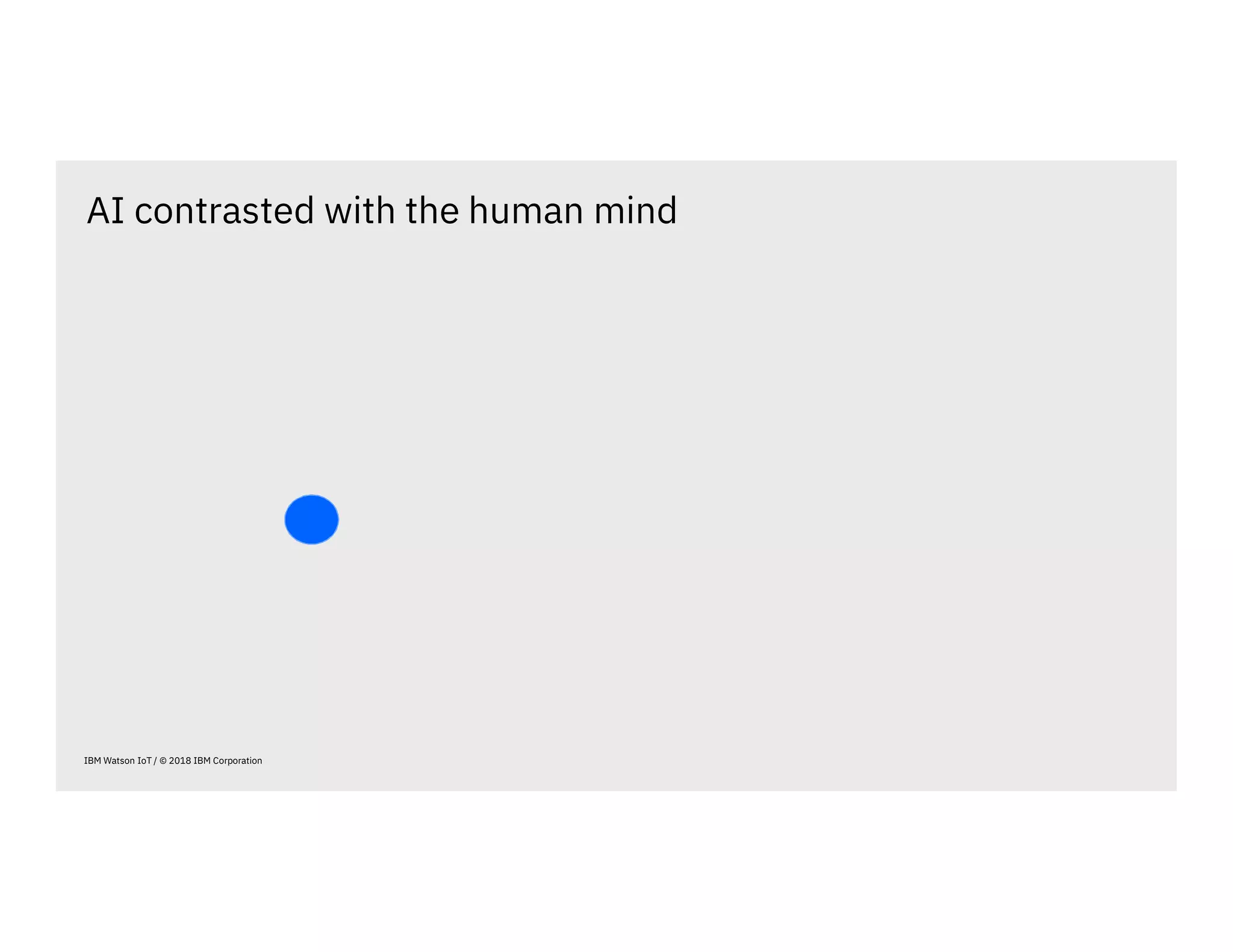 AI contrasted with the human mind
IBM Watson IoT / © 2018 IBM Corporation
 