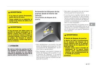 %735/$*
 7FI䜷DVMPTEFTCMPRVFBEPT
%FKBOEP FM WFI䜷DVMP EFTCMPRVFBEP
QVFEFJOWJUBSBMPTMBESPOFTPDBVTBS
EB䜻PTBUFSDFSPTQSPWPDBEPTQPSBMa
HVJFORVFTFFTDPOEBFOTVWFI䜷DVMP
4JFNQSFRVJUFMBMMBWFEFFODFOEJEP
FOHBODIFFMGSFOPEFFTUBDJPOBNJFOa
UP  DJFSSF UPEBT MBT WFOUBOBT Z CMPa
RVFFUPEBTMBTQVFSUBTBMEFKBSFMWFa
I䜷DVMPTJOBUFODJ䜽O
%735/$*
 /J䜻PTEFTBUFOEJEPT
6OWFI䜷DVMPDFSSBEPQVFEFDBMFOUBSa
TF NVDIP  QSPWPDBOEP MB NVFSUF P
HSBWFT MFTJPOFT B MPT OJ䜻PT P B MPT
BOJNBMFT EFTBUFOEJEPT RVF OP QVFa
EFO FTDBQBS EFM WFI䜷DVMP EFN䜫T
MPTOJ䜻PTQPES䜷BOBDDJPOBSBMHVOBEF
MBT DBSBDUFS䜷TUJDBT EFM WFI䜷DVMP RVF
QVFEBIFSJSMPTPQVFEFOFODPOUSBSTF
DPOPUSPTQFMJHSPTDPNPQPSFKFNQMP
DPOBMHVJFORVFJOUFOUFFOUSBSFOFM
WFI䜷DVMP /P EFKF OJ䜻PT OJ BOJNBMFT
TJOBUFODJ䜽OEFOUSPEFTVWFI䜷DVMP
4JTUFNBEFEFTCMPRVFPEFMB
QVFSUBQPSEFUFDDJ䜽OEFJNQBDUP
TJFTU䜫FRVJQBEP
5PEBTMBTQVFSUBTTFEFTCMPRVFBS䜫OBVa
UPN䜫UJDBNFOUFEFTQV䜳TEFRVFTFEFTa
QMJFHVFFMBJSCBHEFCJEPBVOJNQBDUP
4JTUFNBEFCMPRVFPBVUPN䜫UJDP
EFQVFSUBTQPSTFOTPSEF
WFMPDJEBE TJFTU䜫FRVJQBEP
5PEBTMBTQVFSUBTTFCMPRVFBS䜫OBVUPa
N䜫UJDBNFOUF DVBOEP MB WFMPDJEBE EFM
WFI䜷DVMP TPCSFQBTF MPT  LNI : TF
EFTCMPRVFBS䜫O UPEBT MBT QVFSUBT BM
BQBHBSFMNPUPSZBMFYUSBFSMBMMBWFEF
FODFOEJEP TJFTU䜫FRVJQBEP 
#MPRVFPEFMBQVFSUBUSBTFSBDPO
FMTFHVSPQBSBOJ䜻PT
-BGVODJ䜽OEFMTFHVSPQBSBOJ䜻PTFTFWJa
UBSRVFMPTOJ䜻PTBCSBOBDDJEFOUBMNFOa
UFMBTQVFSUBTUSBTFSBTEFTEFFMJOUFSJPS
EFMWFI䜷DVMP-PTCMPRVFPTEFTFHVSJEBE
EF MBT QVFSUBT USBTFSBT EFCFO VTBSTF
TJFNQSFRVFIBZBVOOJ䜻PFOFMWFI䜷DVa
MP
 CSBMBQVFSUBUSBTFSB
 


$BSBDUFS䜷TUJDBTEFTVWFI䜷DVMP
 