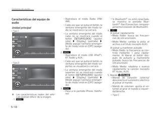 .PEFMPFRVJQBEPDPO#MVFUPPUI䛸
䙓 -BT DBSBDUFS䜷TUJDBT SFBMFT EFM WFI䜷a
DVMPQPES䜷BOEJGFSJSEFMBJNBHFO
 .
.0%0
䳜 $BEB WF[ RVF TF QVMTB  FM NPEP
DBNCJBTJHVJFOEPFTUBTFDVFODJB
䳜 4J FM TPQPSUF OP FTU䜫 DPOFDUBEP
MPT NPEPT DPSSFTQPOEJFOUFT TF
EFTBDUJWBS䜫O
䳜 1VMTF Z NBOUFOHB QVMTBEP QBSB
FODFOEFSBQBHBS FM TJTUFNB EF
BVEJP 
䳜 $PO FM FRVJQP BQBHBEP  QVMTF FM
CPU䜽OQBSBWPMWFSBFODFOEFSMP 

䳜 KVTUFFMWPMVNFO

䳜 MQVMTBSS䜫QJEBNFOUF
 .PEP3BEJPCVTDBMBTGSFDVFOa
DJBT EF SFUSBOTNJTJ䜽O HVBSEBa
EBTFOMPTQSFBKVTUFT
 .PEP.FEJBDBNCJBMBQJTUB FM
BSDIJWP P FM U䜷UVMP FYDFQUP
69 
䳜 MQVMTBSZNBOUFOFSQVMTBEP
TJFTU䜫FRVJQBEP
 .PEP 3BEJP MB GSFDVFODJB TF
DPOUSPMBNFEJBOUFQBTPS䜫QJa
EBNFOUF M MJCFSBS FM CPU䜽O
EFTQV䜳T EF QVMTBSMP Z NBOUFa
OFSMP QVMTBEP  CVTDB MBT GSFa
DVFODJBTEFSFUSBOTNJTJ䜽O
 .PEP.FEJBSFCPCJOBPBWBOa
[BS䜫QJEBNFOUFMBDBODJ䜽O FYa
DFQUP#5VEJP 69 

䳜 4JMFODJBFMWPMVNFOEFMBVEJP
䳜 $VBOEP VOB MMBNBEB FTU䜫 BDUJWB
FM WPMVNFO EFM NJDS䜽GPOP TF TJa
MFODJB TJFTU䜫FRVJQBEP 
 $
$-- MMBNBS  TJFTU䜫FRVJQBEP
䳜 MQVMTBSS䜫QJEBNFOUF
 .VFTUSB FM 䝄MUJNP O䝄NFSP
NBSDBEP
 4J TF QVMTB FO MB QBOUBMMB EF
FOUSBEB EF VOB MMBNBEB  SFTa
QPOEFBMBMMBNBEB
 4JTFQVMTBNJFOUSBTTFFTQFSB
VOBMMBNBEB DPONVUBBMBMMBa
NBEBFOFTQFSB
䳜 MQVMTBSZNBOUFOFSQVMTBEP
 -MBNB BM 䝄MUJNP O䝄NFSP NBSa
DBEP
TJFTU䜫FRVJQBEP
 $VBOEP TF QVMTB EVSBOUF VOB
MMBNBEBDPONBOPTMJCSFT#MVFa
UPPUI䛸 QBTBMBMMBNBEBBMEJTa
QPTJUJWP#MVFUPPUI䛸 NPEPQSJa
WBEP 
 $VBOEP TF QVMTB EVSBOUF VOB
MMBNBEBFOFMEJTQPTJUJWP#MVFa
UPPUI䛸 QBTBMBMMBNBEBBMNBa
OPTMJCSFT#MVFUPPUI䛸
 4J#MVFUPPUI䛸OPFTU䜫DPOFDUBa
EP  TF NVFTUSB MB QBOUBMMB
#MVFUPPUI䛸 1BJS$POOFDUJPO
FNQBSFKBNJFOUPDPOFYJ䜽O EF
#MVFUPPUI 
 
/% GJOBMJ[BS  TJFTU䜫FRVJQBEP
䳜 M QVMTBSMP EVSBOUF VOB MMBNBEB
GJOBMJ[BMBMMBNBEBEFUFM䜳GPOP
䳜 M QVMTBSMP FO MB QBOUBMMB EF MMBa
NBEBFOUSBOUF SFDIB[BMBMMBNBa
EB
%735/$*
 EWFSUFODJBT EF TFHVSJEBE EFM
TJTUFNBEFBVEJP
$POUJO䝄B
4JTUFNBEFBVEJP  

 