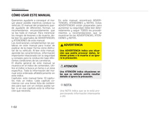 $
$䜝.064345./6-
2VFSFNPTBZVEBSMFBDPOTFHVJSFMNBa
ZPSQMBDFSQPTJCMFNJFOUSBTDPOEVDFTV
WFI䜷DVMPMNBOVBMEFMQSPQJFUBSJPQVFa
EF BZVEBSMF EF EJGFSFOUFT GPSNBT -F
SFDPNFOEBNPT FODBSFDJEBNFOUF RVF
TF MFB UPEP FM NBOVBM 1BSB NJOJNJ[BS
MPTSJFTHPTEFMFTJPOFTPEFNVFSUF EFa
CFMFFSMPTBQBSUBEPTEF%735/$*4
Z5/$*0/4EFFTUFNBOVBM
-BTJMVTUSBDJPOFTDPNQMFNFOUBOMBTQBa
MBCSBT FO FTUF NBOVBM QBSB USBUBS EF
FYQMJDBSEFMBNFKPSGPSNBD䜽NPEJTGSVa
UBSEFTVWFI䜷DVMPMMFFSFTUFNBOVBM
BQSFOEFMBTDBSBDUFS䜷TUJDBT JOGPSNBDJ䜽O
JNQPSUBOUFSFMBDJPOBEBDPOMBTFHVSJEBE
ZDPOTFKPTQBSBMBDPOEVDDJ䜽OCBKPEJGFa
SFOUFTDPOEJDJPOFTEFMBTDBSSFUFSBT
M EJTF䜻P HFOFSBM EF FTUF NBOVBM TF
NVFTUSBFOFM䜷OEJDFEFDPOUFOJEPT6UJa
MJDFFM䜷OEJDFTJCVTDBVOUFNBPVO䜫SFB
FTQFD䜷GJDB5PEBMBJOGPSNBDJ䜽OEFMNBa
OVBMFTU䜫PSEFOBEBBMGBC䜳UJDBNFOUFFO
FTUF䜷OEJDF
$BQ䜷UVMPTFTUFNBOVBMUJFOFDBQ䜷UVa
MPT N䜫T VO 䜷OEJDF $BEB DBQ䜷UVMP DPa
NJFO[BDPOVOBCSFWFMJTUBEFDPOUFOJa
EPTQBSBRVFDPOVOWJTUB[PQVFEBTBa
CFSTJFOFTFDBQ䜷UVMPFTU䜫MBJOGPSNBa
DJ䜽ORVFOFDFTJUB
O FTUF NBOVBM  FODPOUSBS䜫 %73a
5/$*4  5/$*0/4 Z /054 TUBT
%735/$*4 FTU䜫O QSFQBSBEBT QBSB
BVNFOUBSTVTFHVSJEBE%FCFMFFSEFUFa
OJEBNFOUFZTFHVJS50%04MPTQSPDFEJa
NJFOUPT Z SFDPNFOEBDJPOFT RVF TF
NVFTUSBOFOMBT%735/$*4 5/a
$*0/4Z/054
%735/$*
6OB %735/$* JOEJDB VOB TJUVBa
DJ䜽O RVF QPES䜷B QSPWPDBS EB䜻PT  MFa
TJPOFTHSBWFTPMBNVFSUFTJTFJHOPa
SBMBQSFDBVDJ䜽O
5/$*䜝/
6OB 5/$*䜝/ JOEJDB TJUVBDJPOFT FO
MBT RVF TV WFI䜷DVMP QPES䜷B SFTVMUBS
EB䜻BEPTJJHOPSBMBQSFDBVDJ䜽O
/05
6OB/05JOEJDBRVFTFMFFTU䜫QSPa
QPSDJPOBOEPJOGPSNBDJ䜽OJOUFSFTBOUF
P䝄UJM
*OUSPEVDDJ䜽O  

 