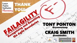 CRAIG SMITH
@smithcdau
TONY PONTON
@svennotnop
THANK
YOU!
 