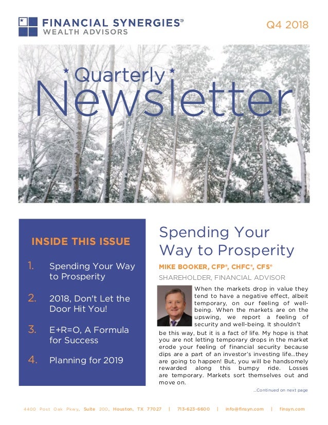 financial synergies q4 2018