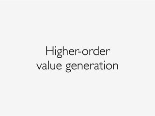 Higher-order
value generation
 