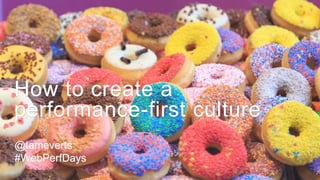 @tameverts
#WebPerfDays
How to create a
performance-first culture
 