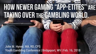 Julie M. Hynes, MA, RD, CPS
Youth Gambling Conference | Bridgeport, WV | Feb. 16, 2018
 