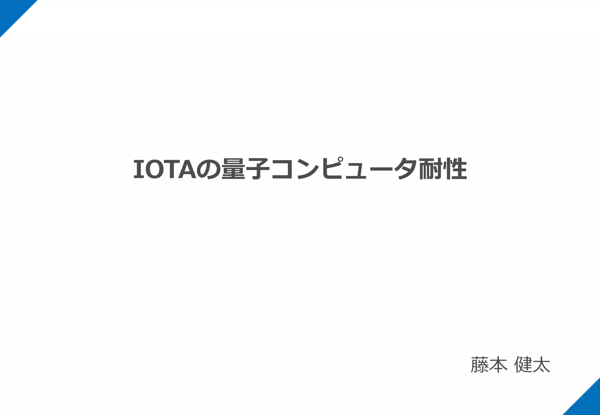 IOTAの量子コンピュータ耐性 | PDF