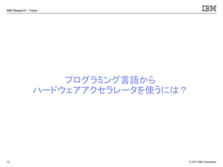 © 2017 IBM Corporation
IBM Research - Tokyo
プログラミング言語から
ハードウェアアクセラレータを使うには？
13
 