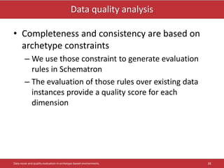 Data reuse and quality evaluation in archetype-based environments | PPT