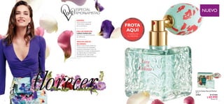 4 5
 ﻿Live In Colour Eau de Parfum
50 ml
33964 $ 127.000
 $ 69.999
Puntos: 25
NUEVO
FROTA
AQUÍ
Y DISFRUTA
SU AROMA
DISEÑO
APLICADOR EN PUMP
YTEXTURA LABRADA
EN LA BOTELLA
INIGUALABLES
ACORDES
INICIA CON NOTAS FRESCAS
Y AFRUTADAS DE RUIBARBO
ROSADO; PASANDO POR UN
CORAZÓN FLORAL ENERGIZANTE
DE FIREWORK FLOWER; PARA
ATERRIZAR EN UNA BASE
INTENSA DE ÁMBAR BLANCO
EAU DE PARFUM
LARGA DURACIÓN
POR SU CONCENTRACIÓN
DE PERFUME
 