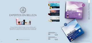 90 91
  Suplemento Dietario
Contiene 21 prácticos y cómodos
sobres.*
22791 $ 125.000
Puntos: 45
  Suplemento Dietario
Contiene 21 prácticos y cómodos
sobres.*
22793 $ 125.000
Puntos: 45CREADO EN SUECIA
BELLEZATOTAL
CADA SOBRE CONTIENE
2 Cápsulas
de Omega 3
1 Cápsula de Swedish Beauty
Complex Plus (astaxantina
y extracto de arándano)
1Tableta de Vitaminas
y Minerales
*Este producto no es un medicamento.
EXPERTOS EN BELLEZA
Nuestros Sistemas de Belleza NovAge y productos Wellness están
desarrollados por especialistas en cuidado de la piel y en nutrición que
garantizan sus resultados a través de pruebas clínicas y de efectividad.
PARA
ELLA
PARA
ÉL


 