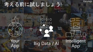 #azurejp
Big Data / AI
Your
App
Intelligent
App
 