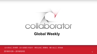 Global Weekly
2018/01/29 – 2018/02/02 1
 